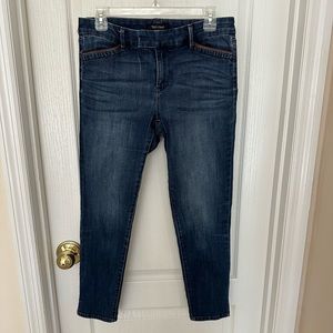 White House Black Market Women’s Jeans Blue Denim The Skinny Crop Low Rise, Sz 4